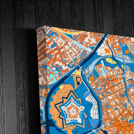 Lille France Colorful City Map Canvas Print Detail