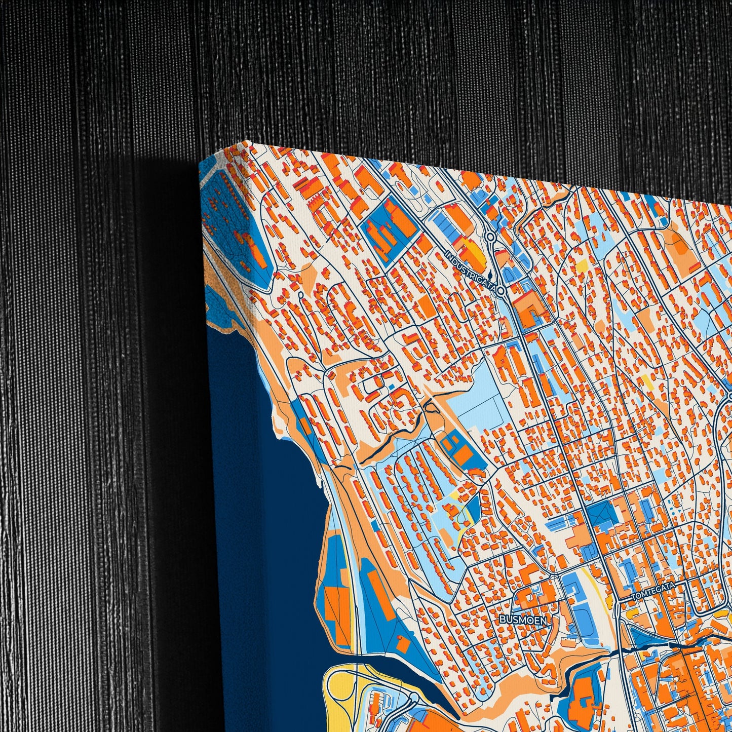 Lillehammer Norway Colorful City Map Canvas Print Detail
