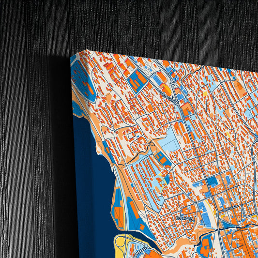 Lillehammer Norway Colorful City Map Canvas Print Detail