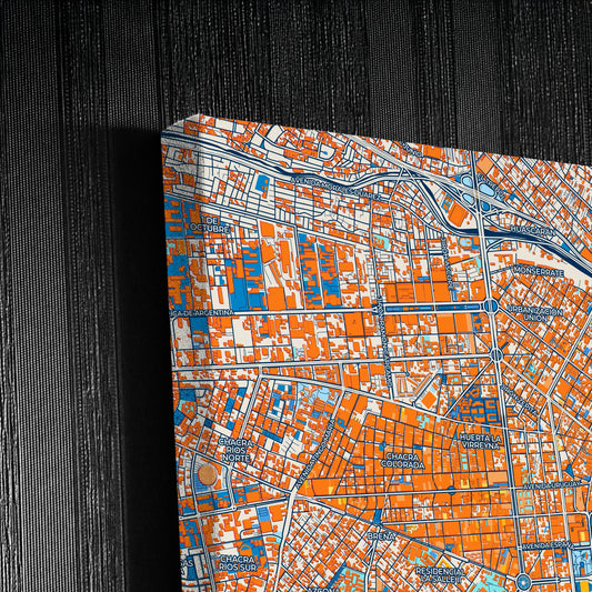 Lima Peru Colorful City Map Canvas Print Detail