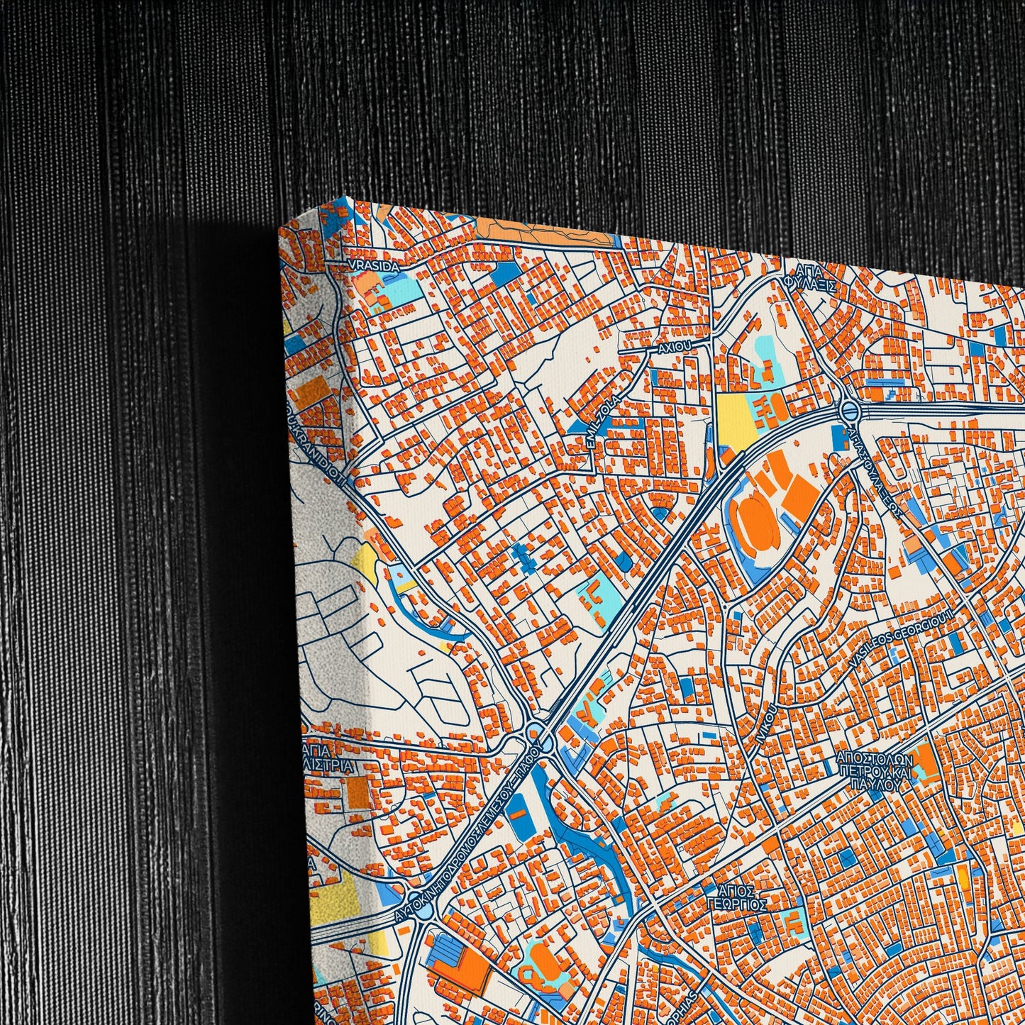 Limassol   Cyprus Colorful City Map Canvas Print Detail