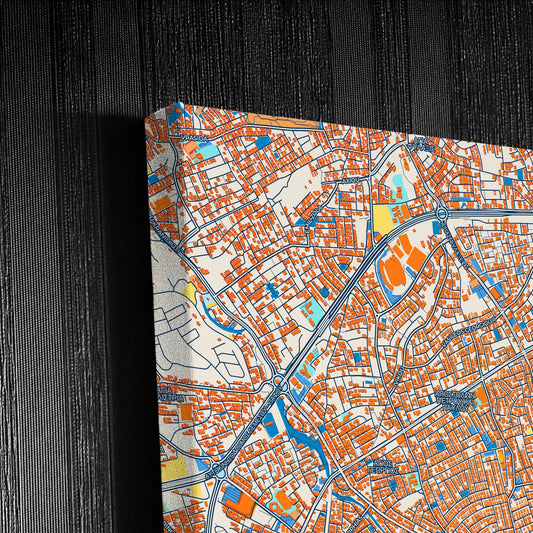 Limassol   Cyprus Colorful City Map Canvas Print Detail