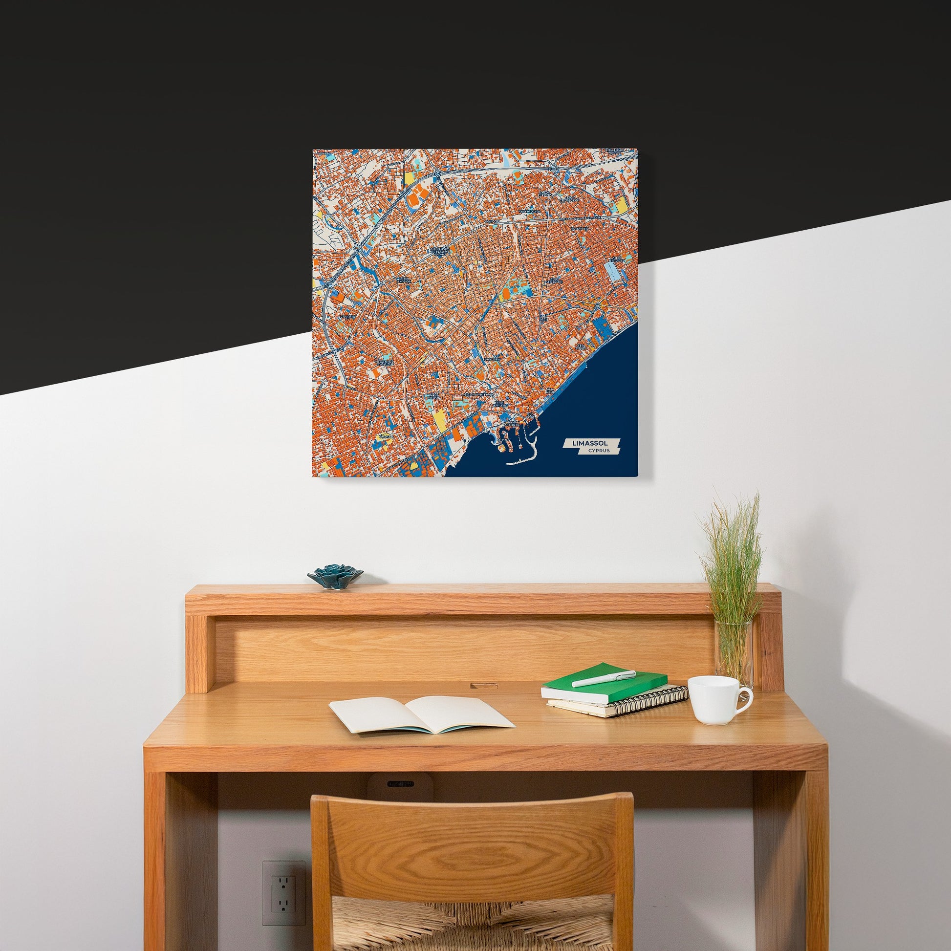 Limassol   Cyprus Colorful City Map Canvas Print Scene