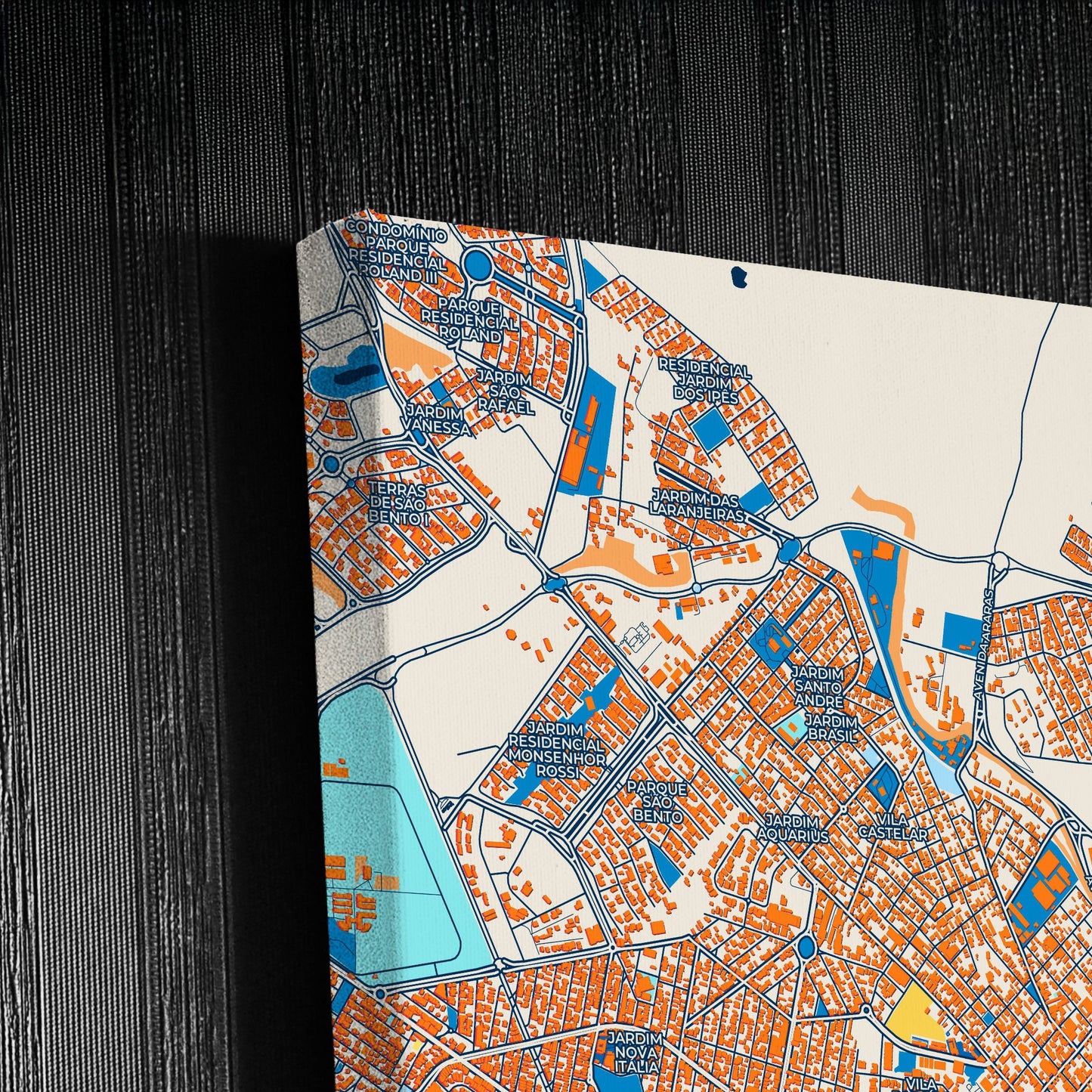 Limeira Brazil Colorful City Map Canvas Print Detail