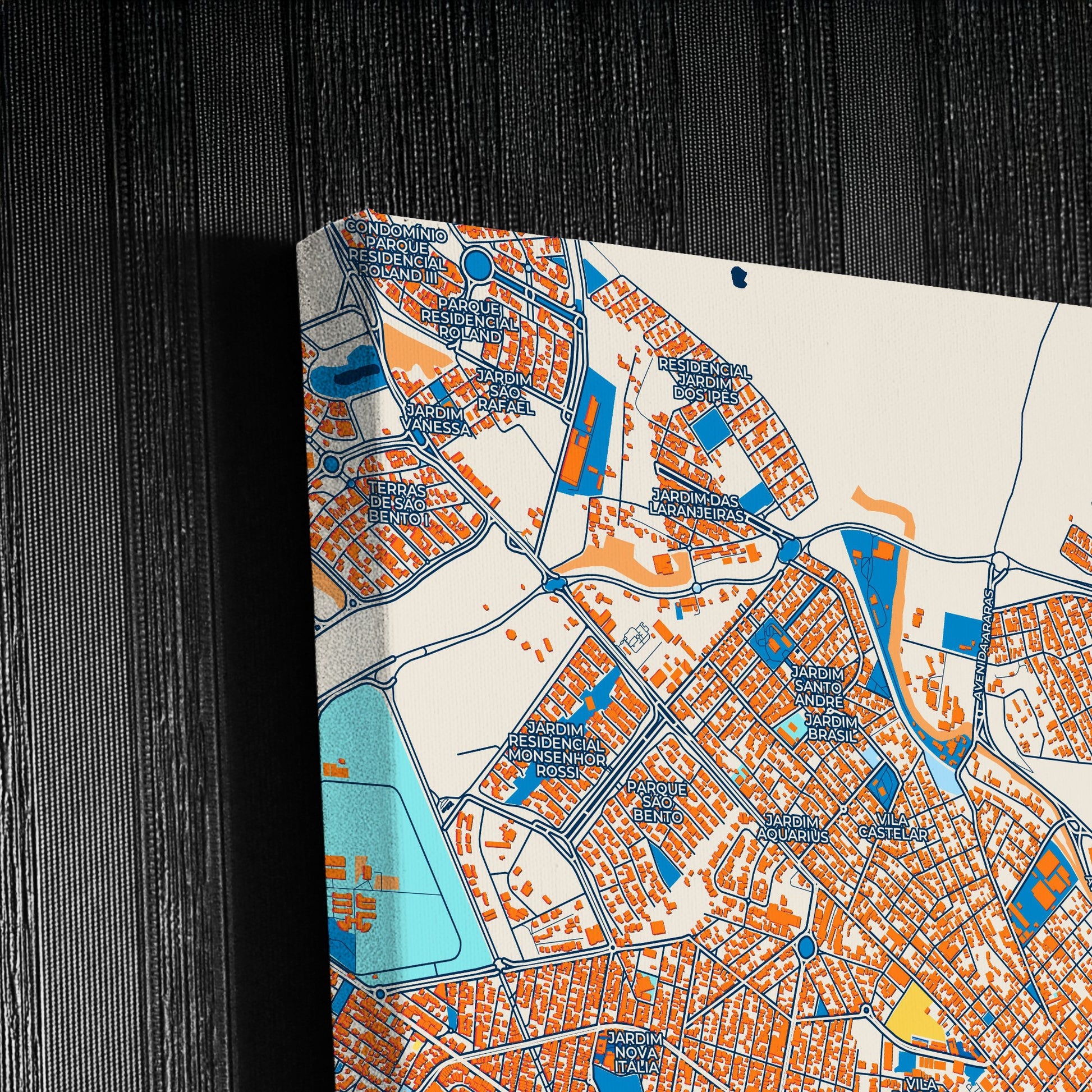 Limeira Brazil Colorful City Map Canvas Print Detail