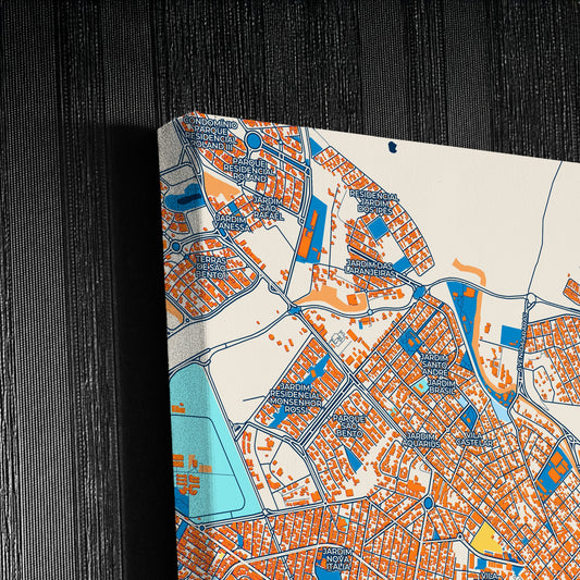 Limeira Brazil Colorful City Map Canvas Print Detail