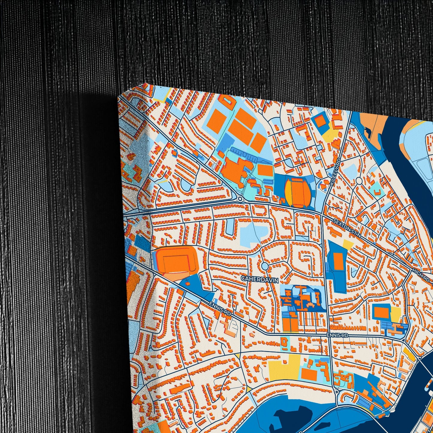 Limerick Ireland Colorful City Map Canvas Print Detail