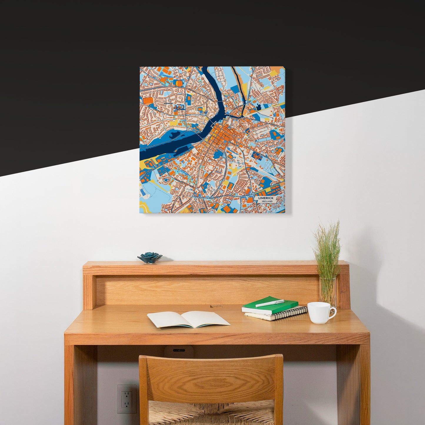 Limerick Ireland Colorful City Map Canvas Print Scene