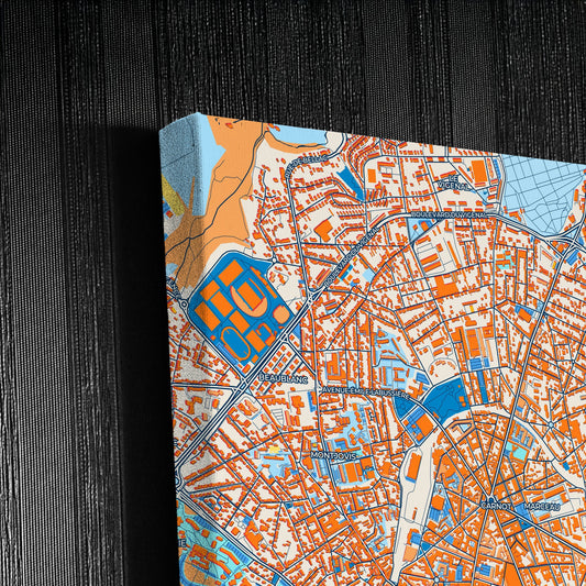 Limoges France Colorful City Map Canvas Print Detail