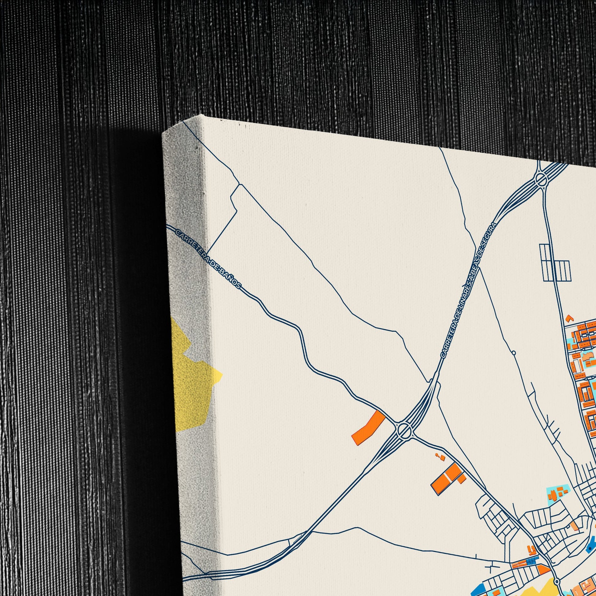 Linares Spain Colorful City Map Canvas Print Detail