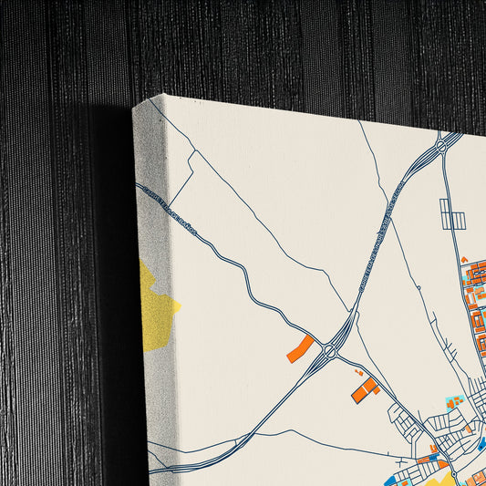 Linares Spain Colorful City Map Canvas Print Detail