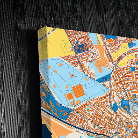 Lincoln England Colorful City Map Canvas Print Detail