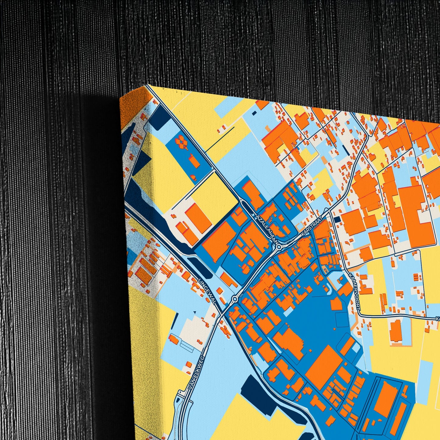 Lingewaard Netherlands Colorful City Map Canvas Print Detail