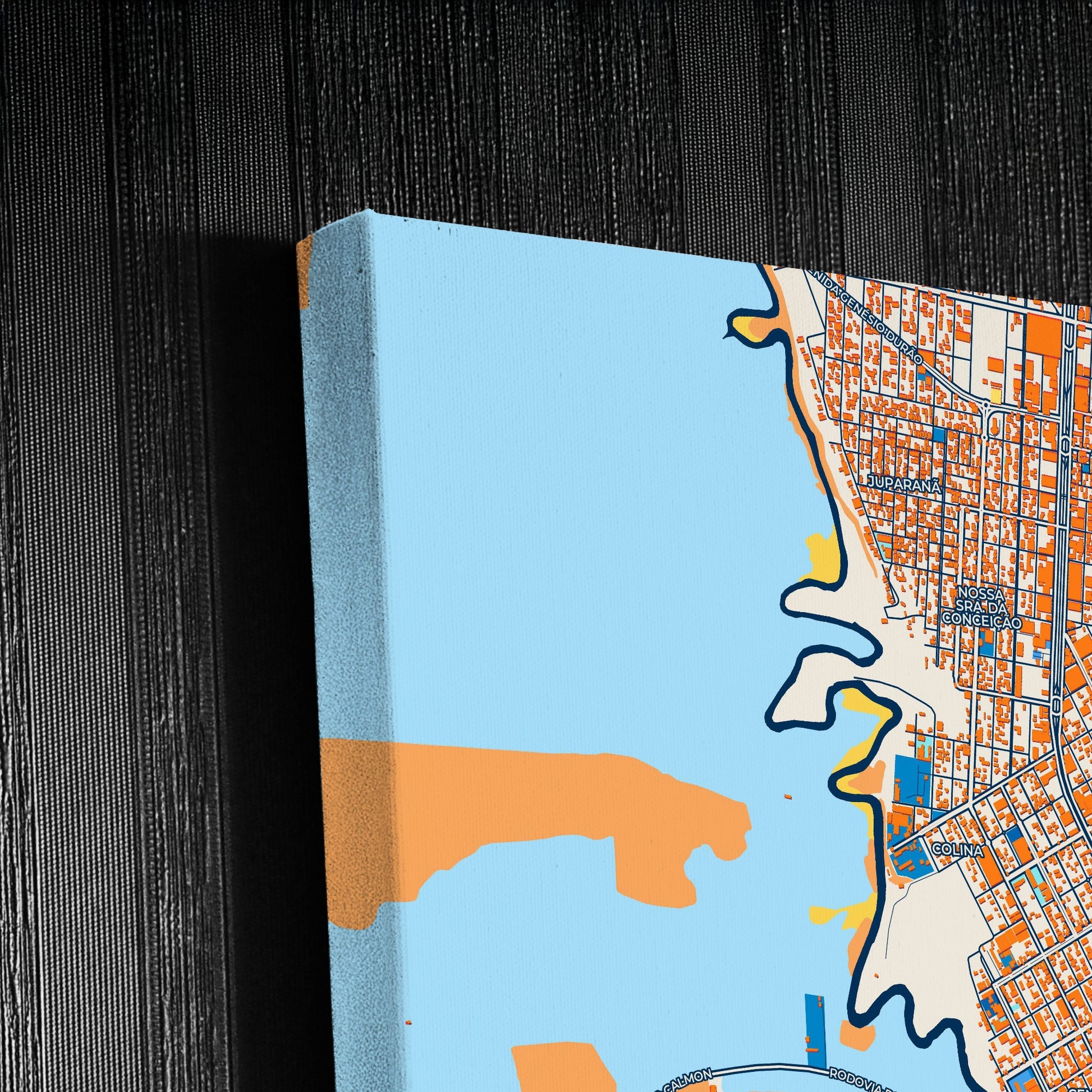 Linhares Brazil Colorful City Map Canvas Print Detail