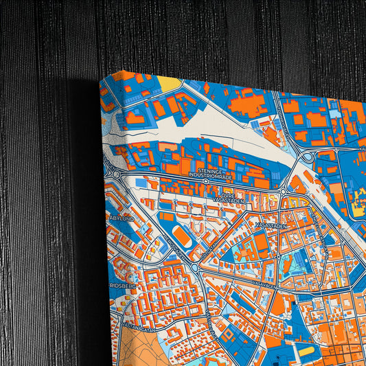 Linköping Sweden Colorful City Map Canvas Print Detail