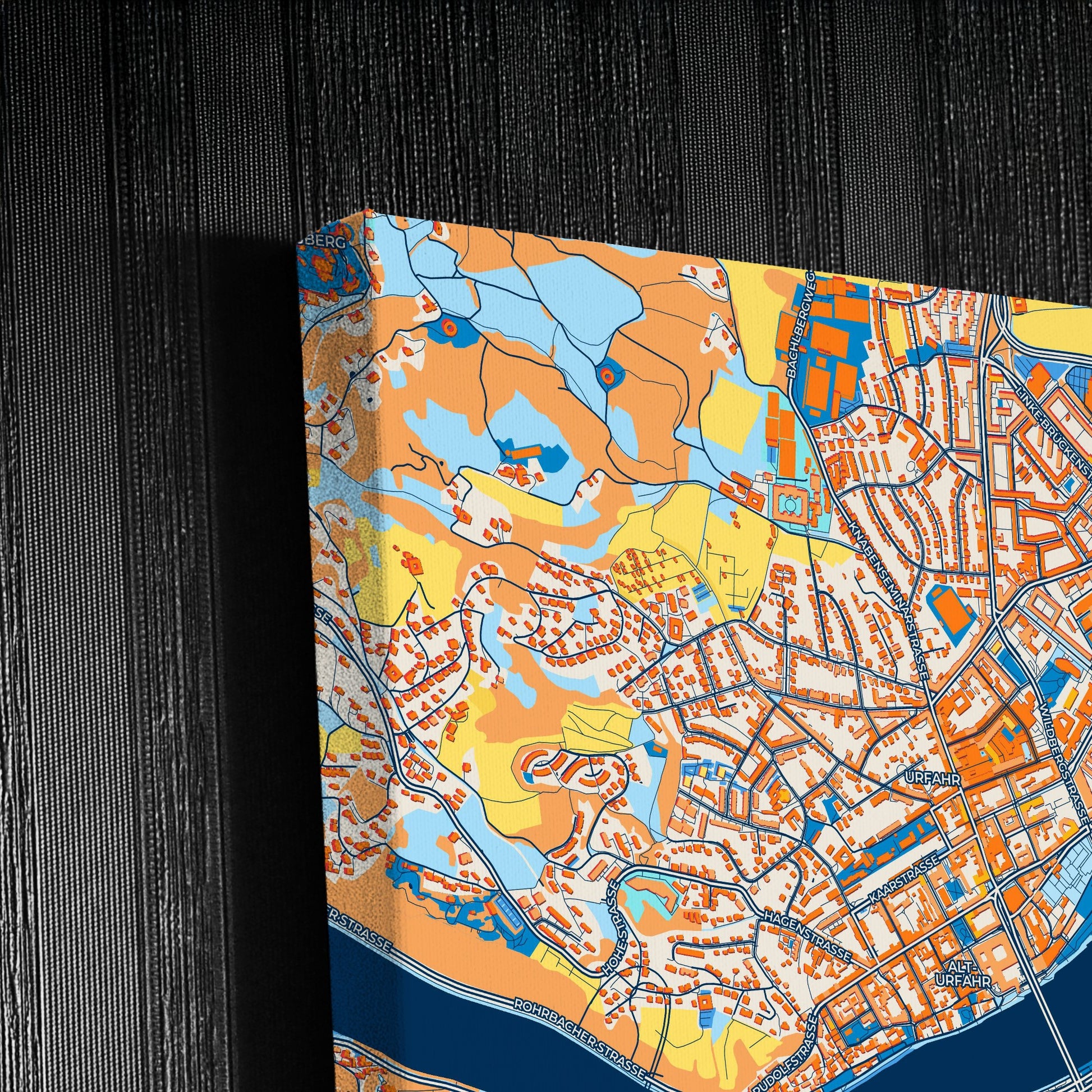 Linz Austria Colorful City Map Canvas Print Detail