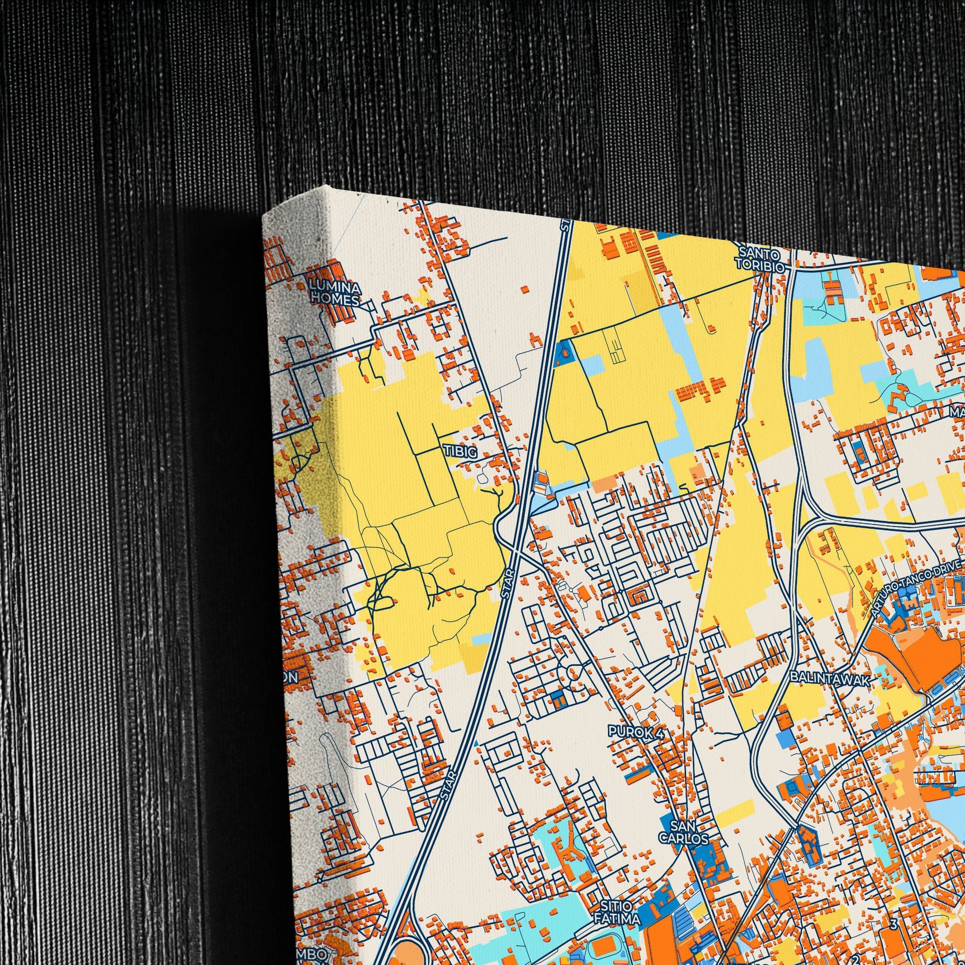 Lipa Philippines Colorful City Map Canvas Print Detail