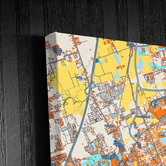 Lipa Philippines Colorful City Map Canvas Print Detail