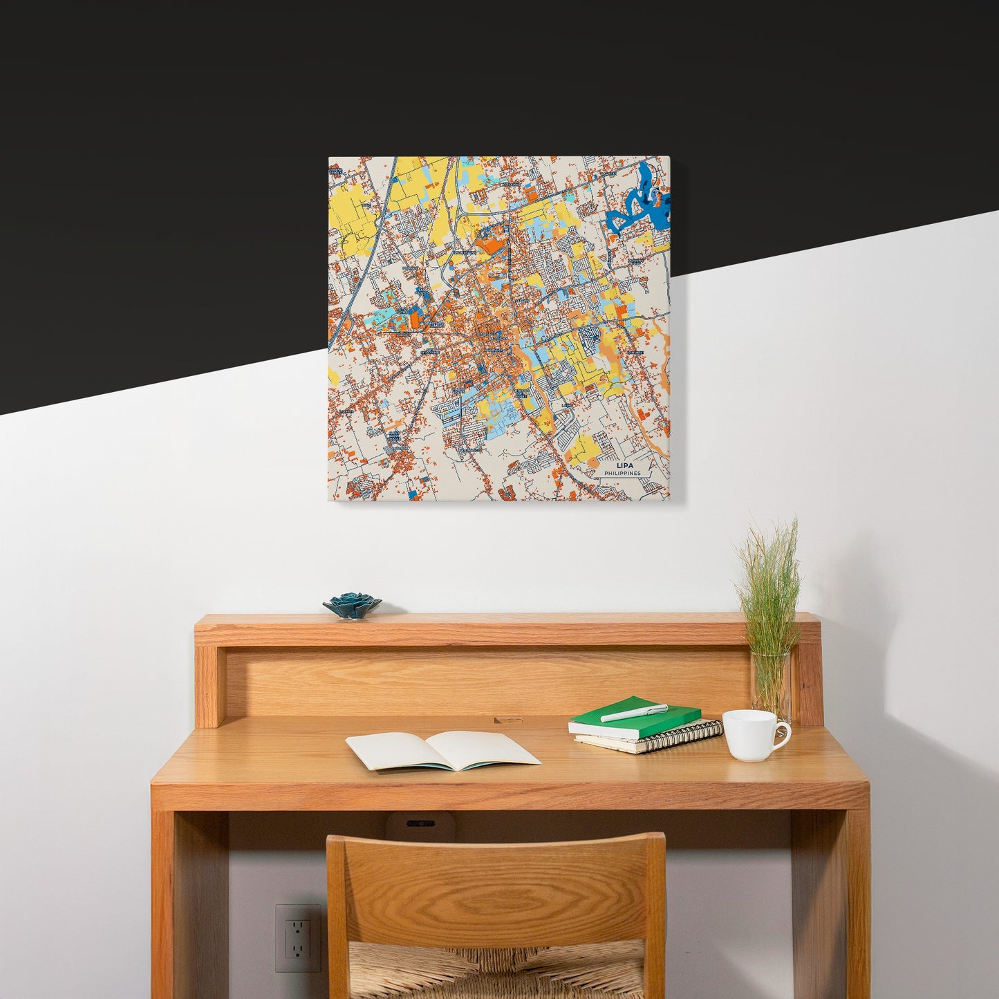 Lipa Philippines Colorful City Map Canvas Print Scene