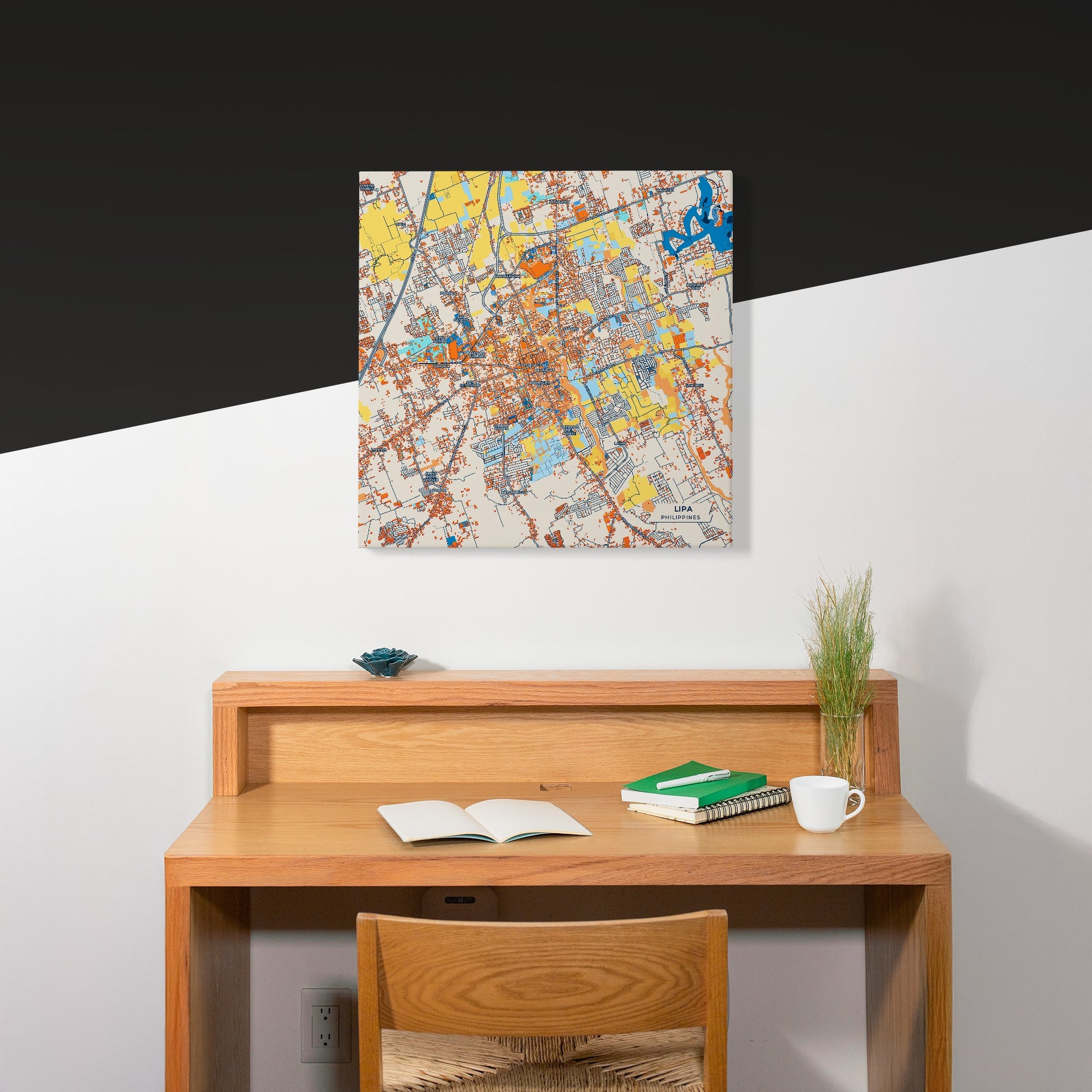 Lipa Philippines Colorful City Map Canvas Print Scene