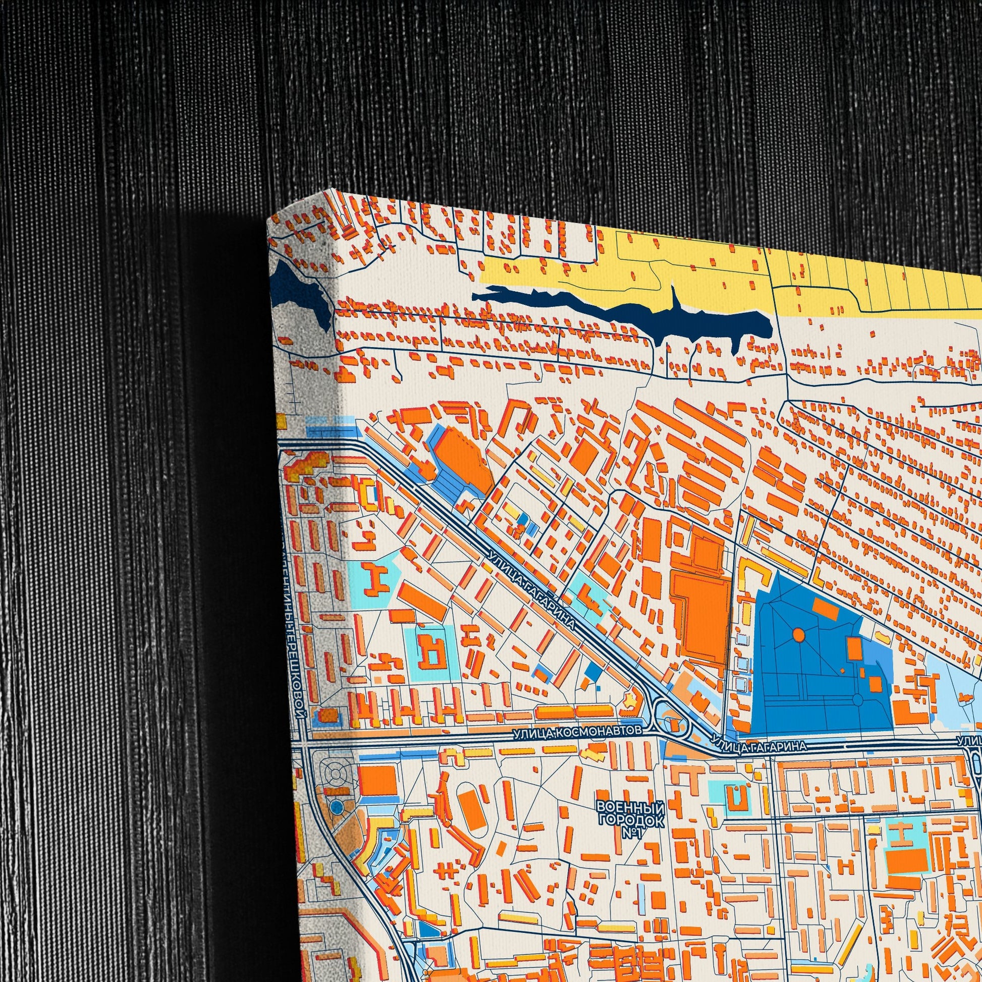 Lipetsk Russia Colorful City Map Canvas Print Detail