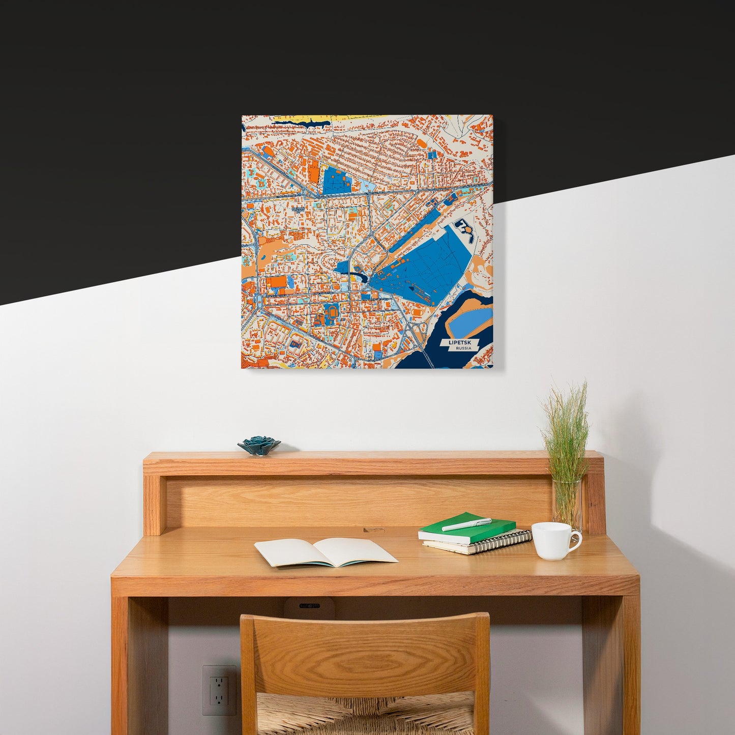 Lipetsk Russia Colorful City Map Canvas Print Scene