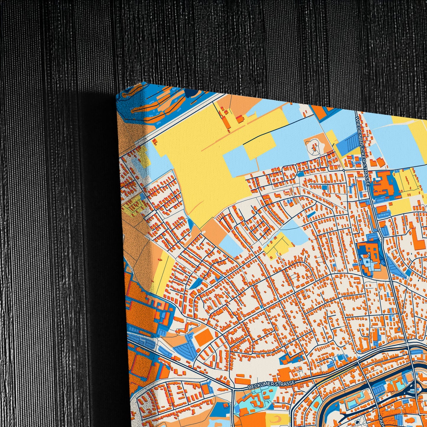 Lippstadt Germany Colorful City Map Canvas Print Detail