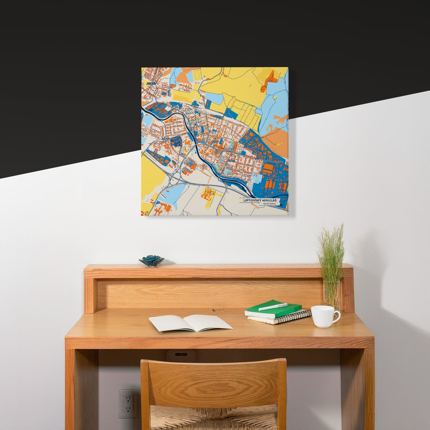 Liptovský Mikuláš Slovakia Colorful City Map Canvas Print Scene