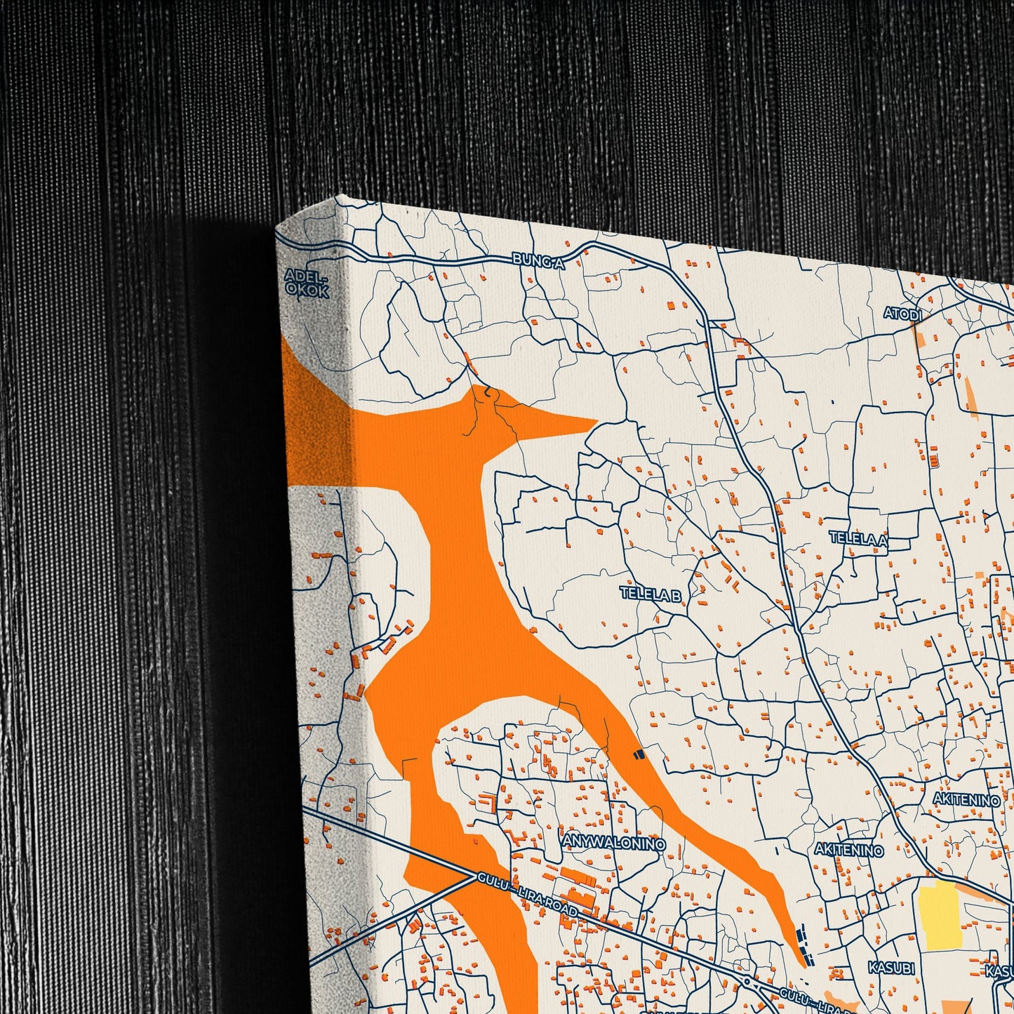 Lira Uganda Colorful City Map Canvas Print Detail