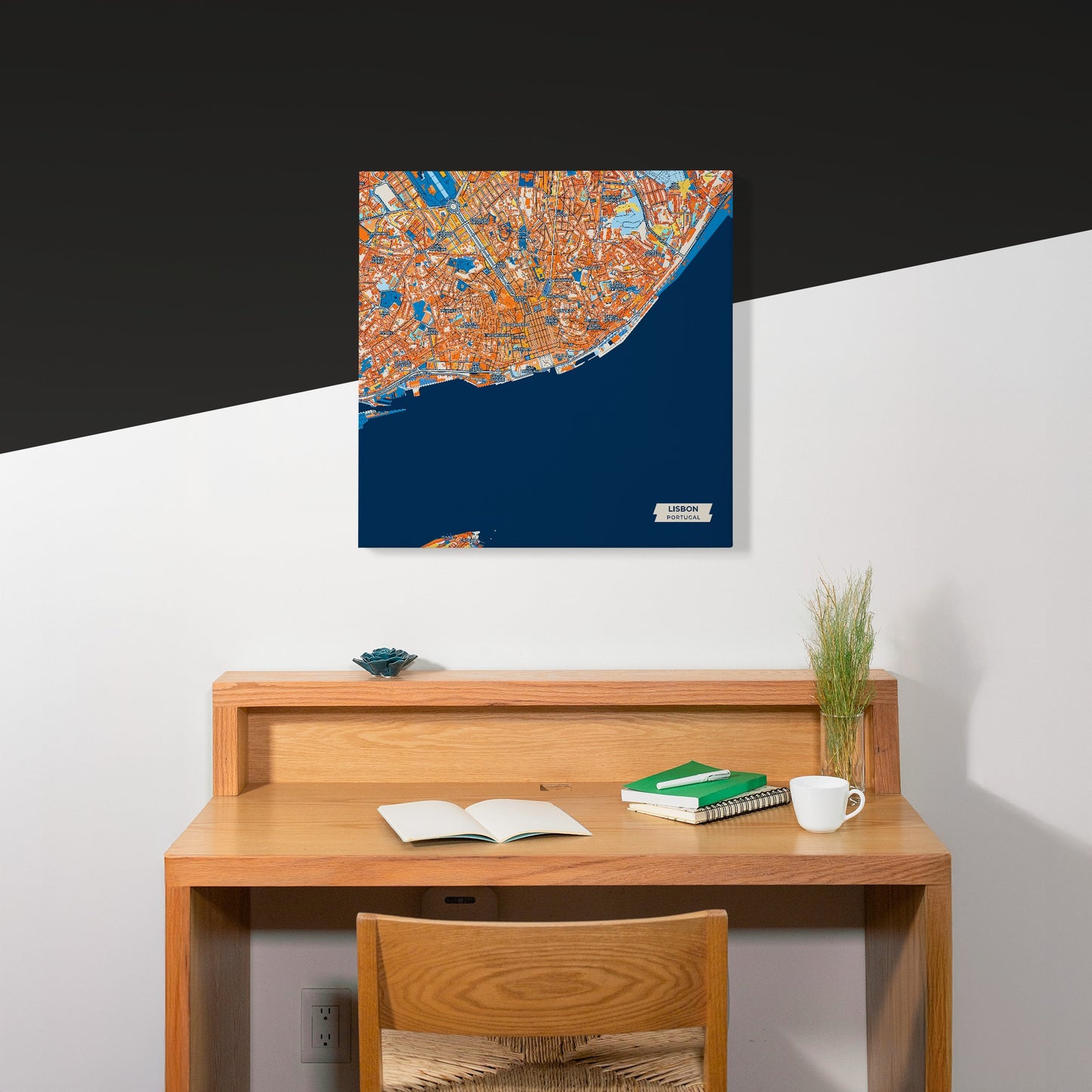 Lisbon Portugal Colorful City Map Canvas Print Scene