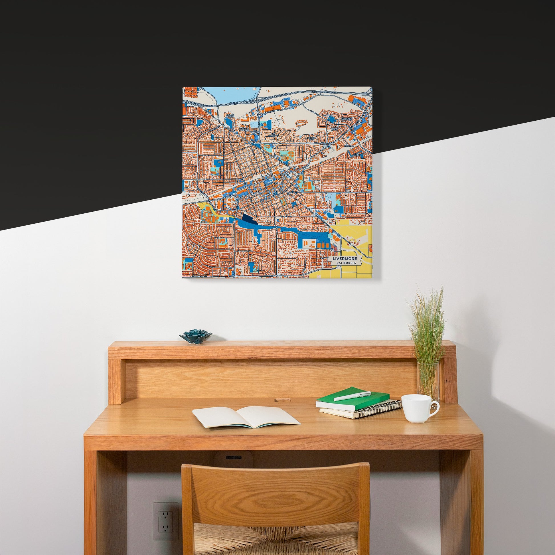 Livermore California Colorful City Map Canvas Print Scene