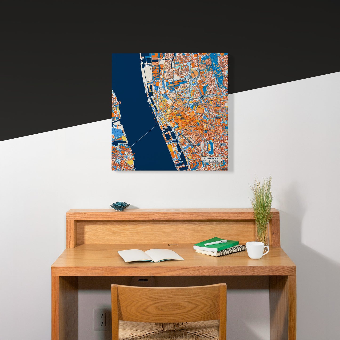 Liverpool England Colorful City Map Canvas Print Scene