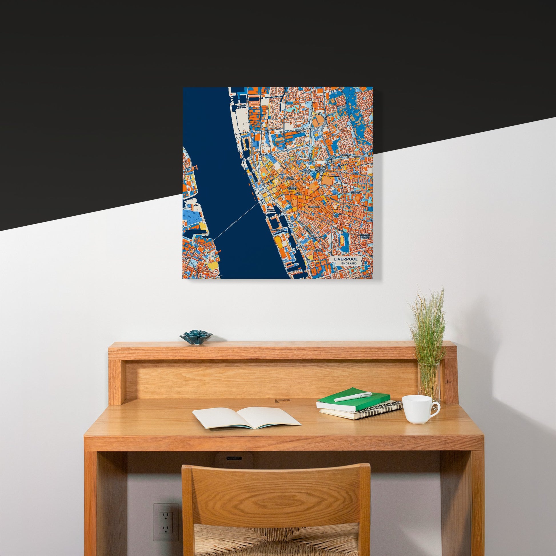 Liverpool England Colorful City Map Canvas Print Scene