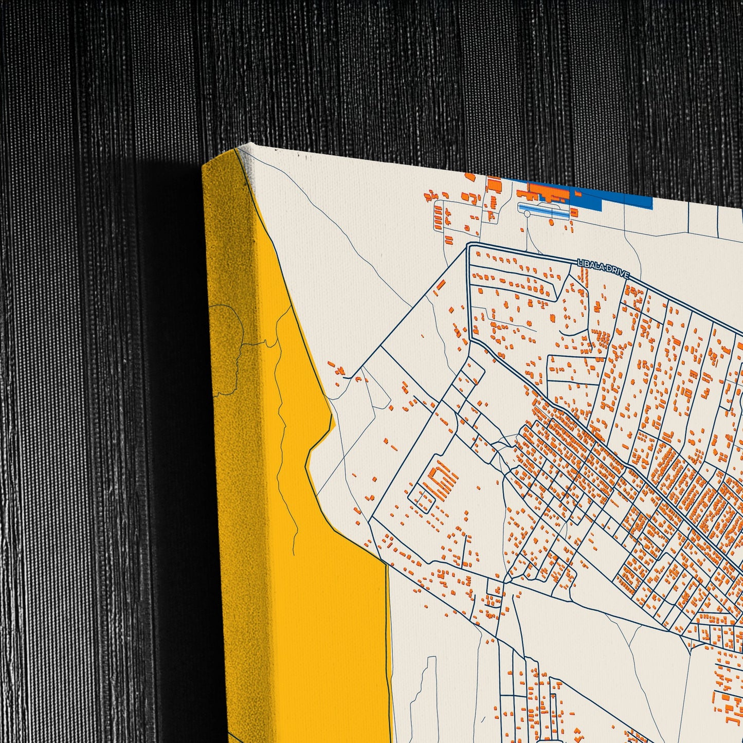 Livingstone Zambia Colorful City Map Canvas Print Detail