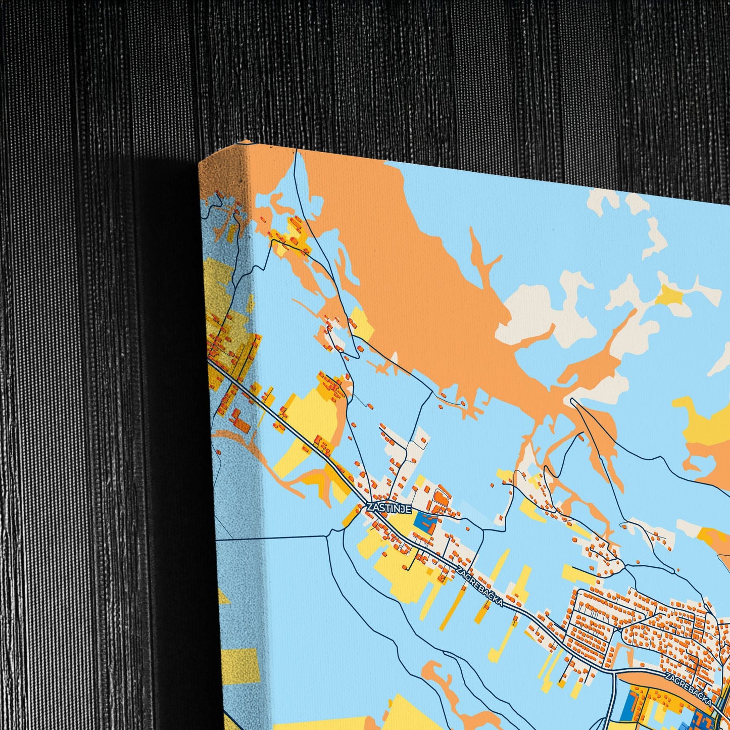 Livno Bosnia And Herzegovina Colorful City Map Canvas Print Detail