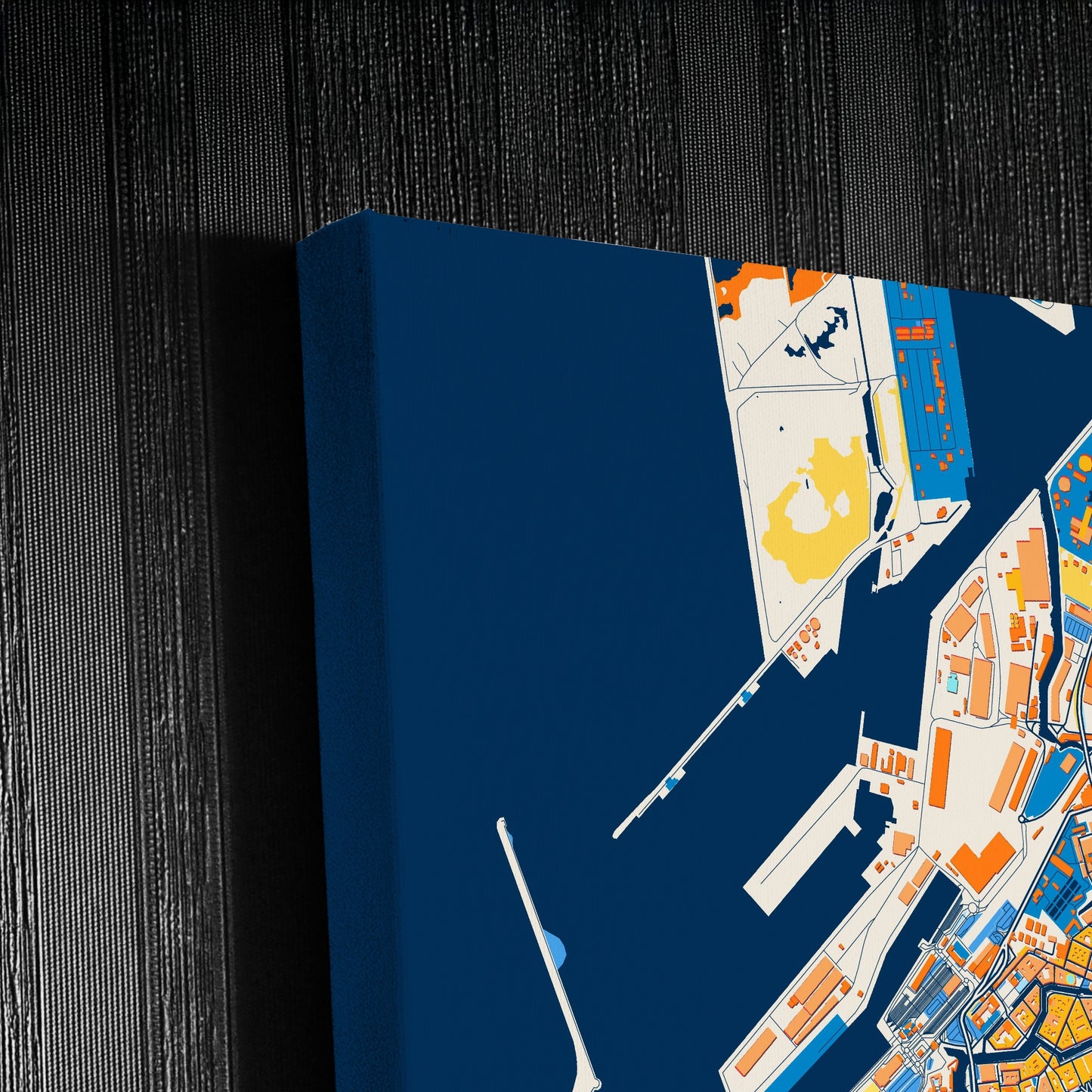 Livorno Italy Colorful City Map Canvas Print Detail