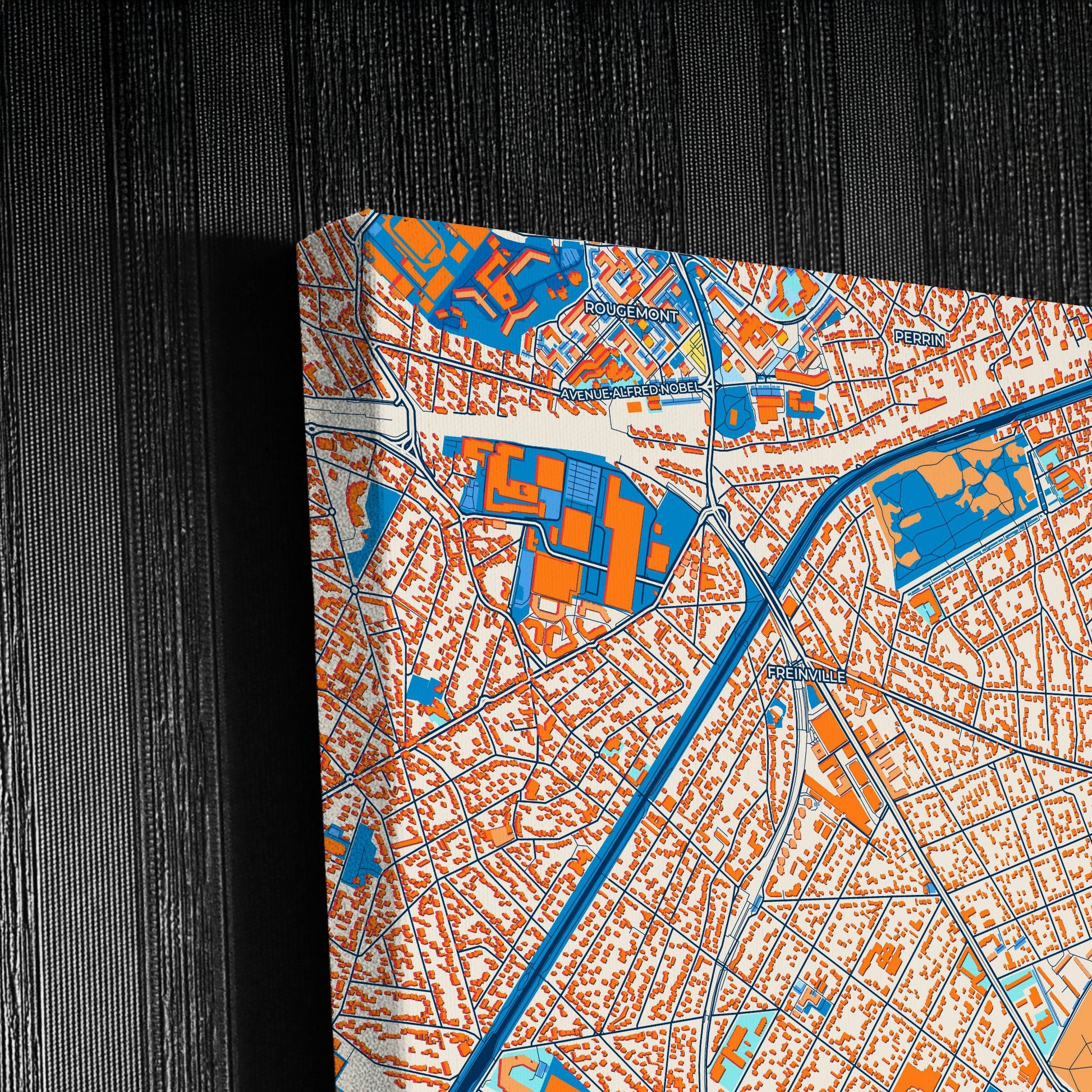 Livry-Gargan France Colorful City Map Canvas Print Detail
