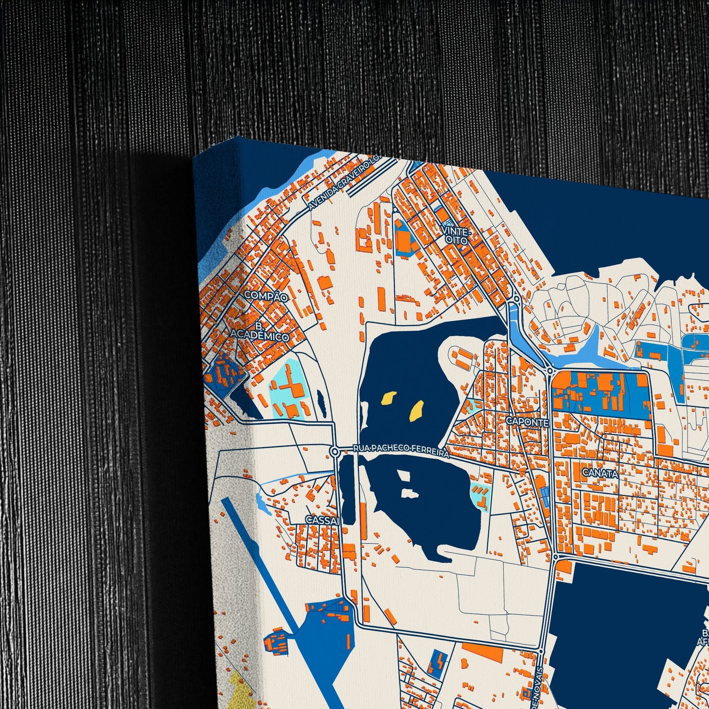 Lobito Angola Colorful City Map Canvas Print Detail