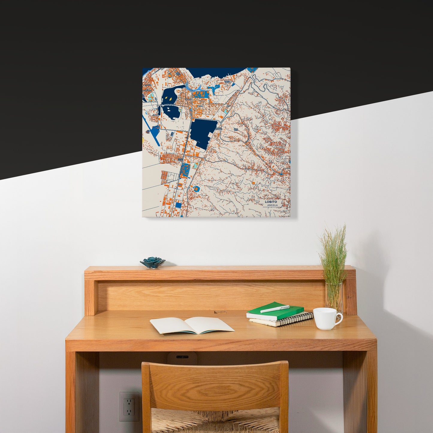 Lobito Angola Colorful City Map Canvas Print Scene