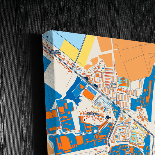 Лобня Russia Colorful City Map Canvas Print Detail