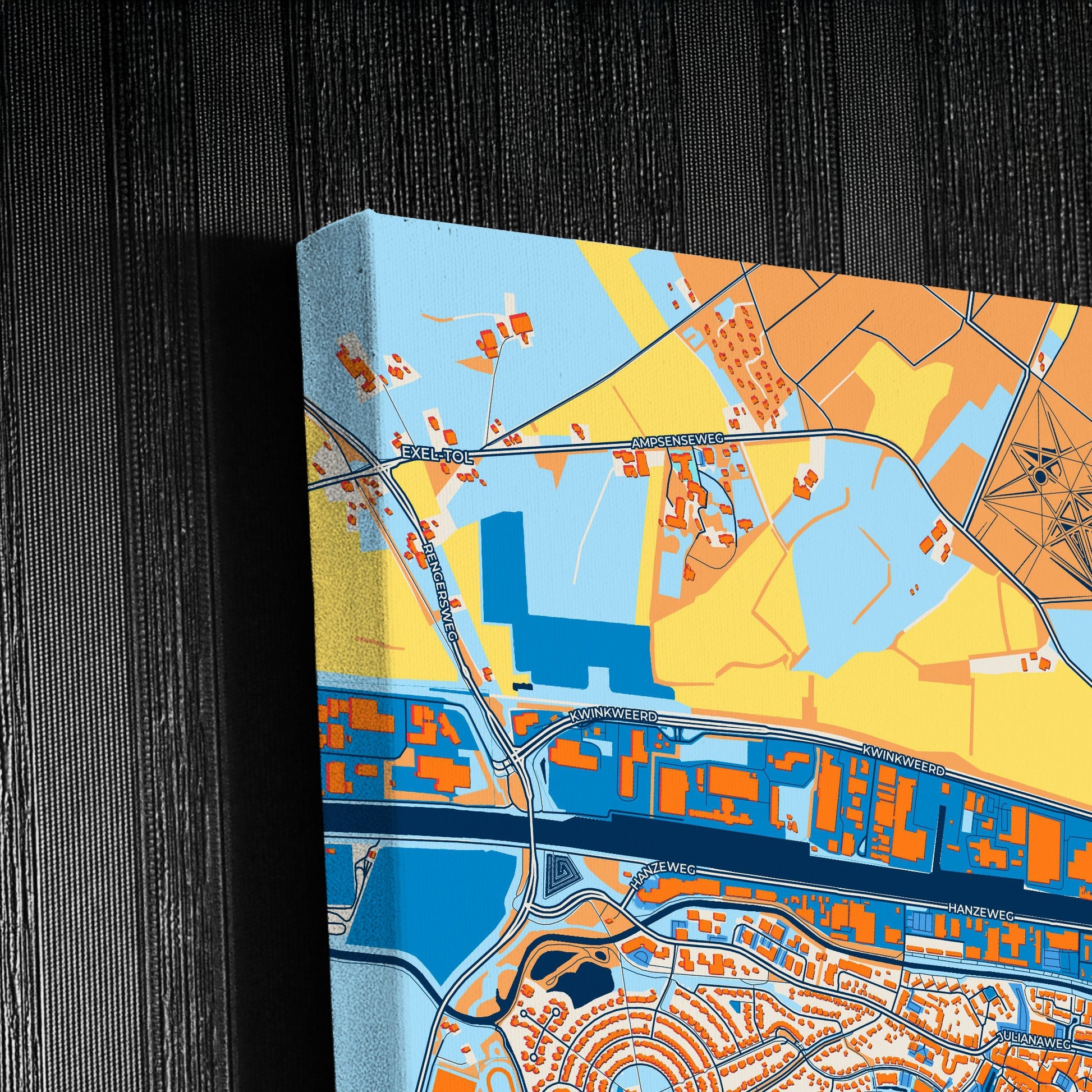 Lochem Netherlands Colorful City Map Canvas Print Detail