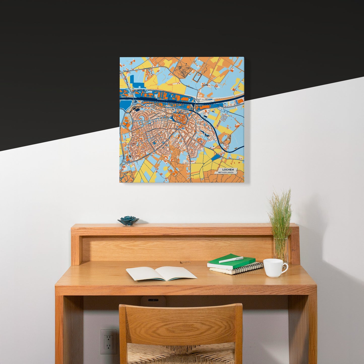 Lochem Netherlands Colorful City Map Canvas Print Scene