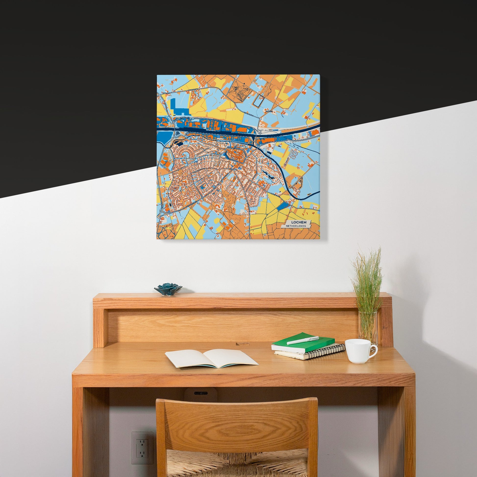 Lochem Netherlands Colorful City Map Canvas Print Scene