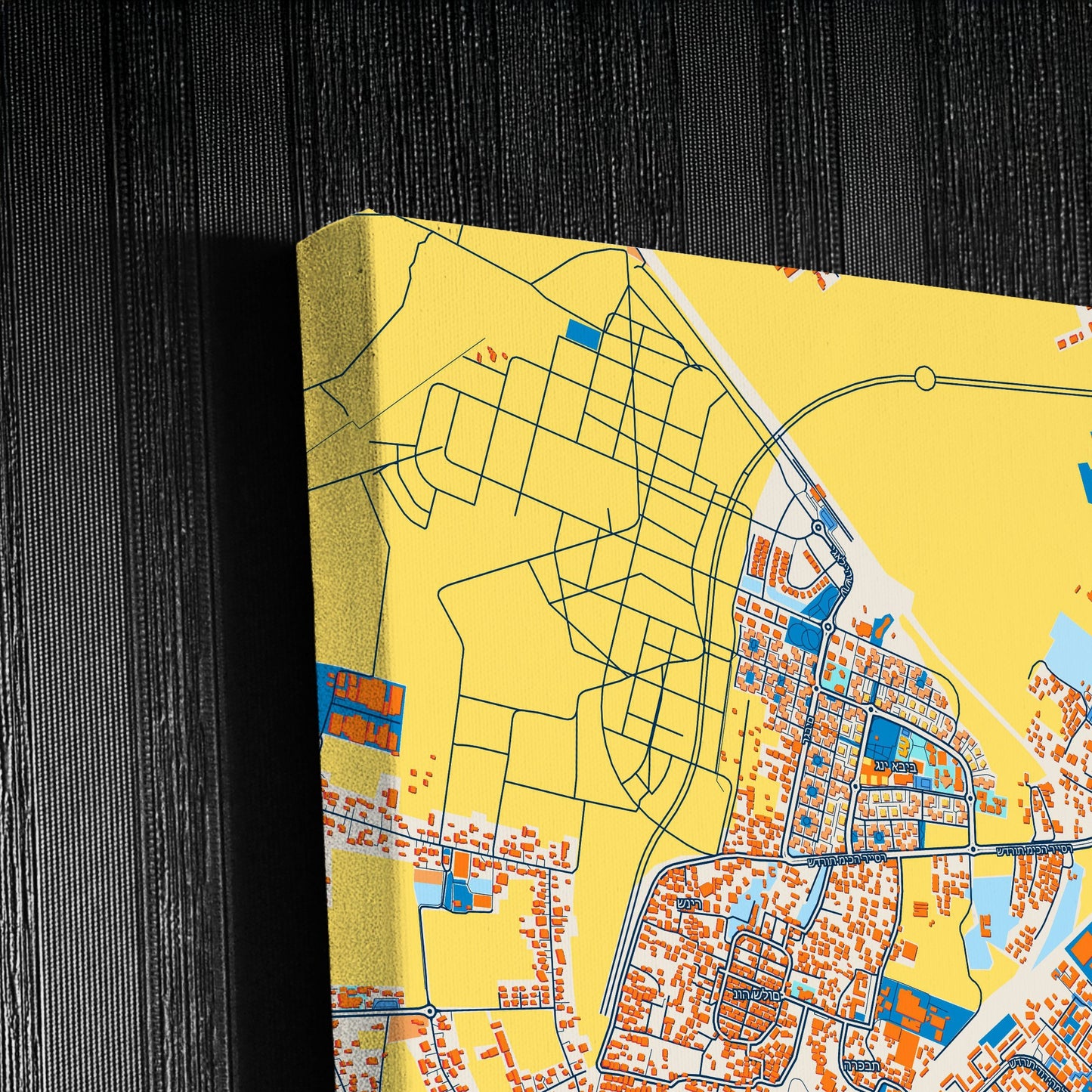 Lod Israel Colorful City Map Canvas Print Detail