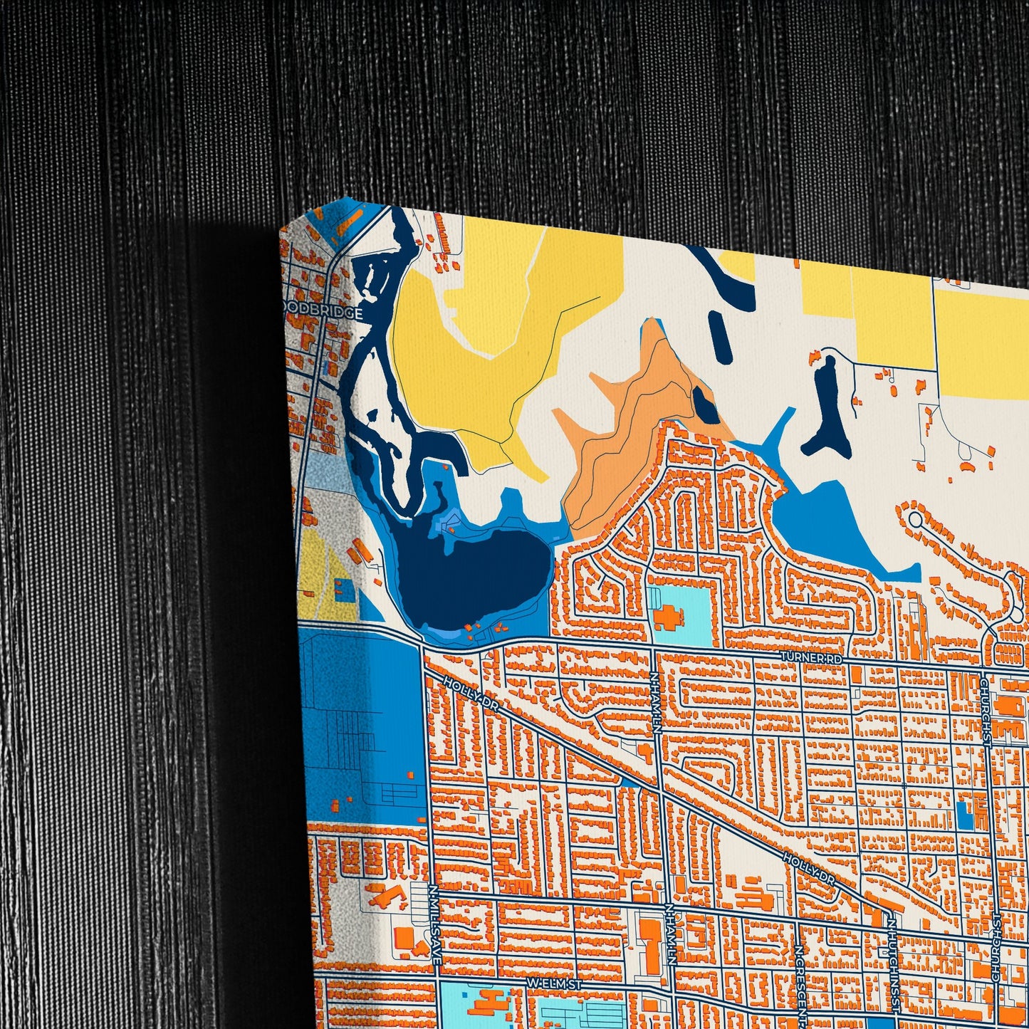Lodi California Colorful City Map Canvas Print Detail