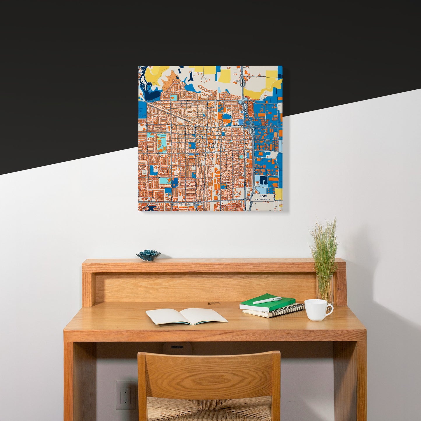 Lodi California Colorful City Map Canvas Print Scene