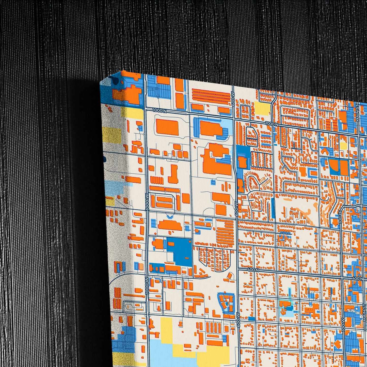 Logan Utah Colorful City Map Canvas Print Detail