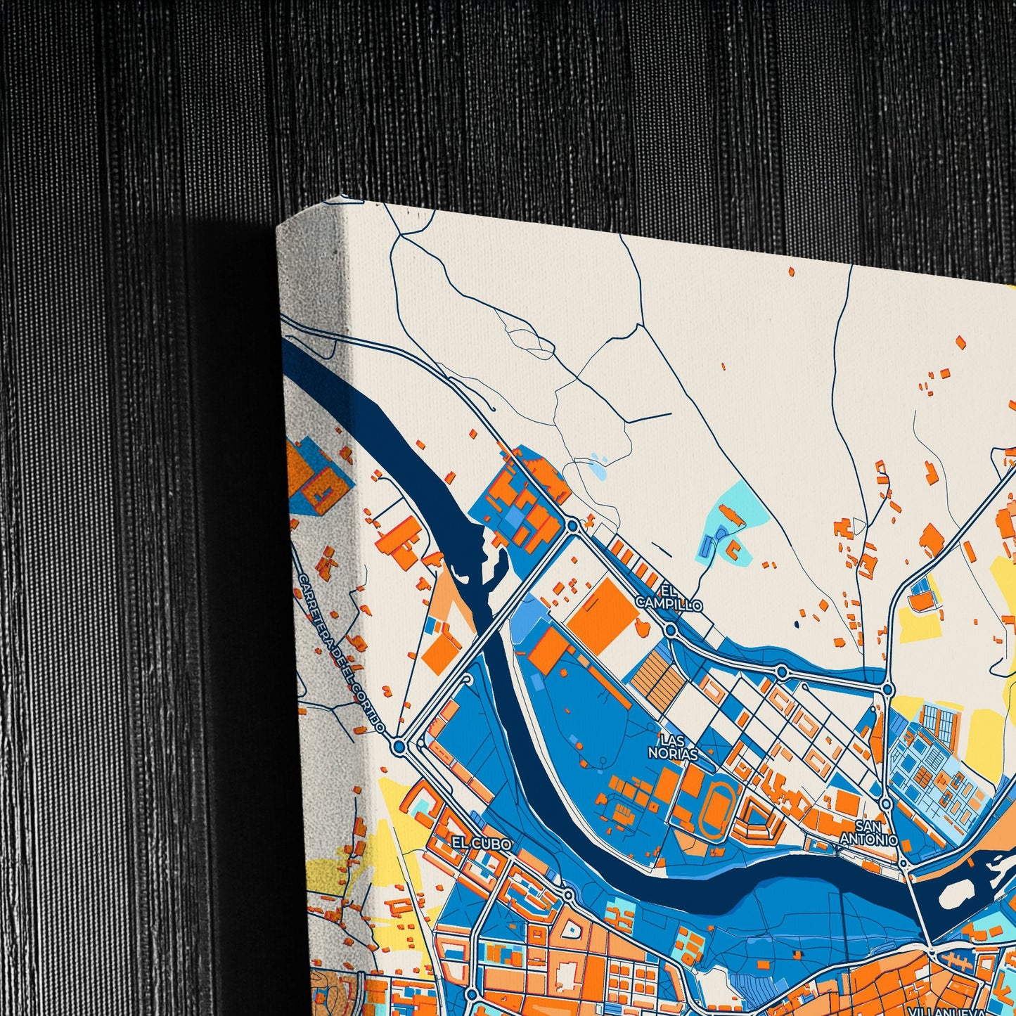 Logroño Spain Colorful City Map Canvas Print Detail