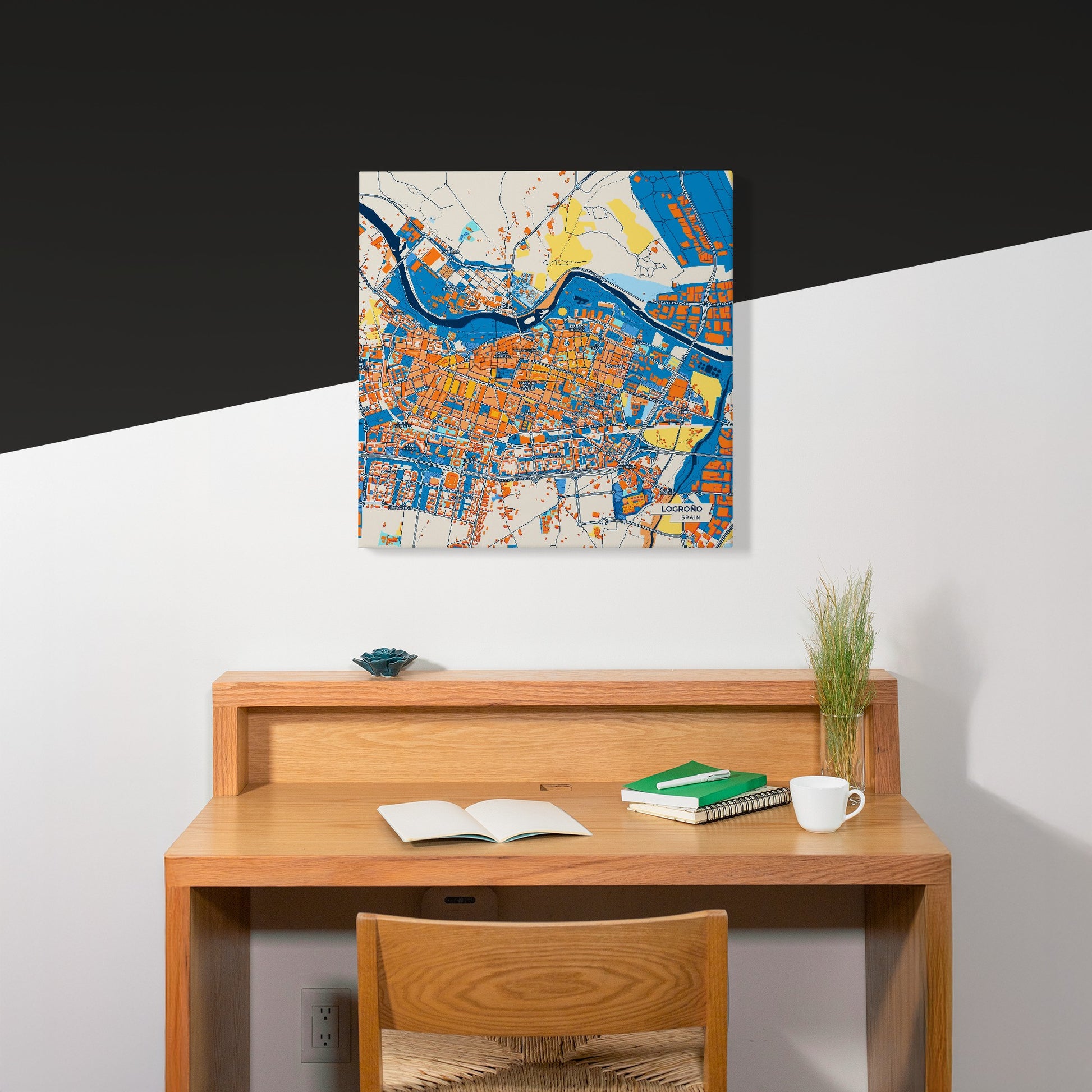Logroño Spain Colorful City Map Canvas Print Scene