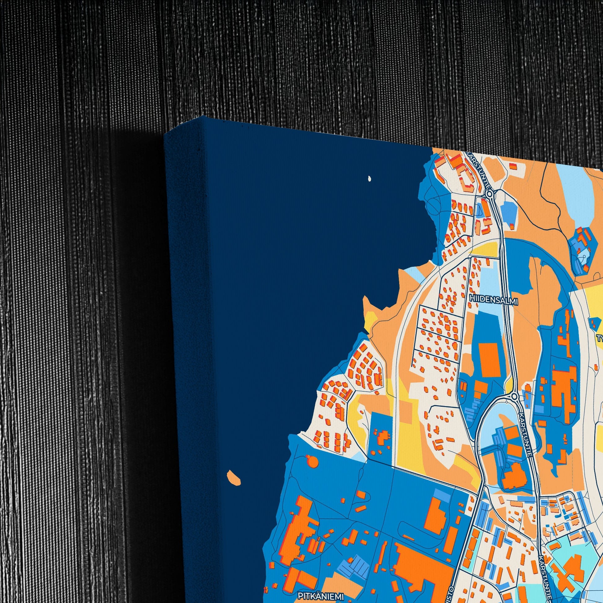 Lohja Finland Colorful City Map Canvas Print Detail
